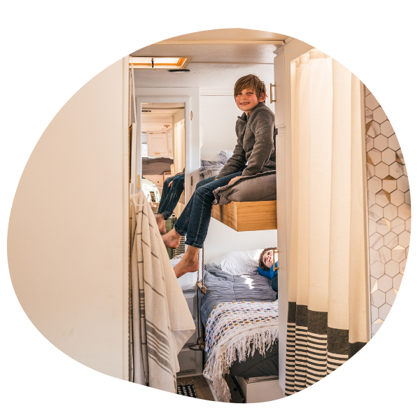 Kids inside RV