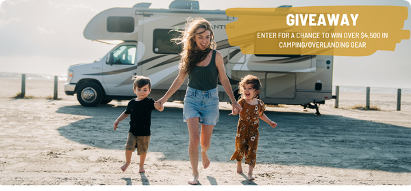 Family in front of RV