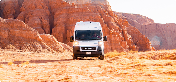 Camper in the desert