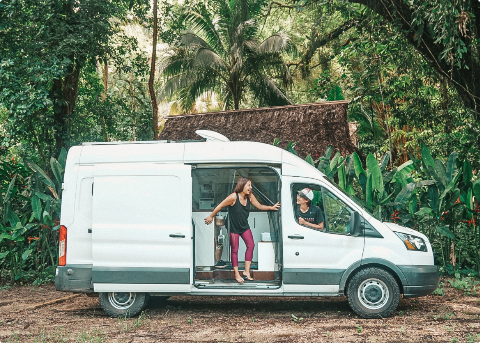 People inside van
