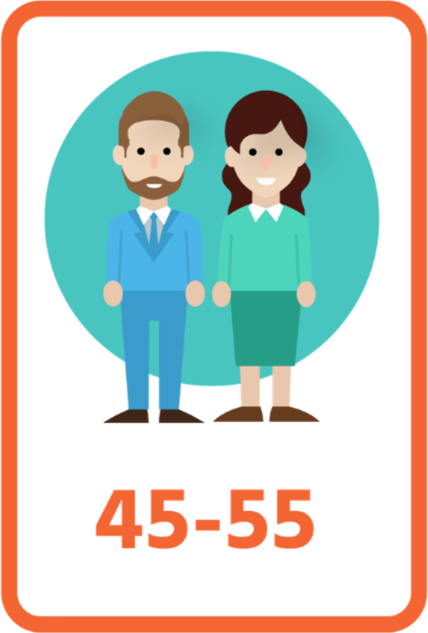 45 - 55