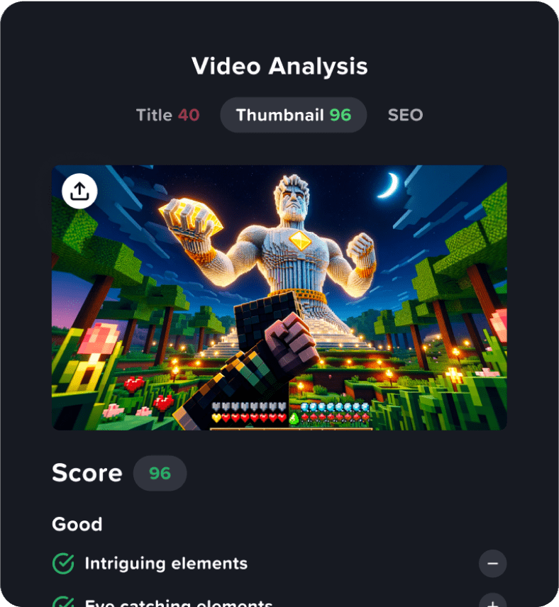 Product Screenshot of vidIQ Optimize Feature