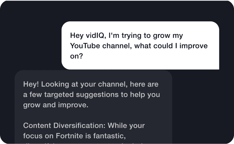 Product Screenshot of vidIQ's AI Chat