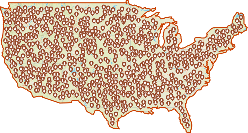 Just Released 2023 Best Places To Camp The Dyrt Free Camping Map2x 