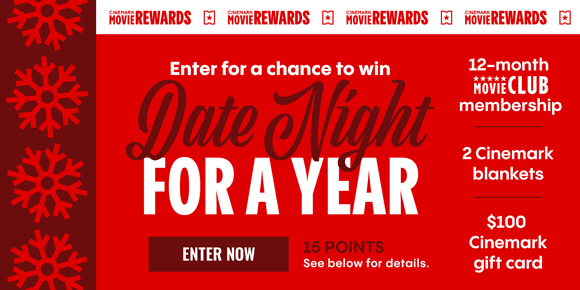Enter for a chance to win Date Night For a Year | ENTER NOW | 15 points
