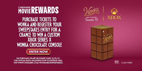 PURCHASE TICKETS TO WONKA AND REGISTER YOUR SWEEPSTAKES ENTRY FOR A CHANCE TO WIN A CUSTOM XBOX SERIES X WONKA CHOCOLATE CONSOLE | ENTER NOW