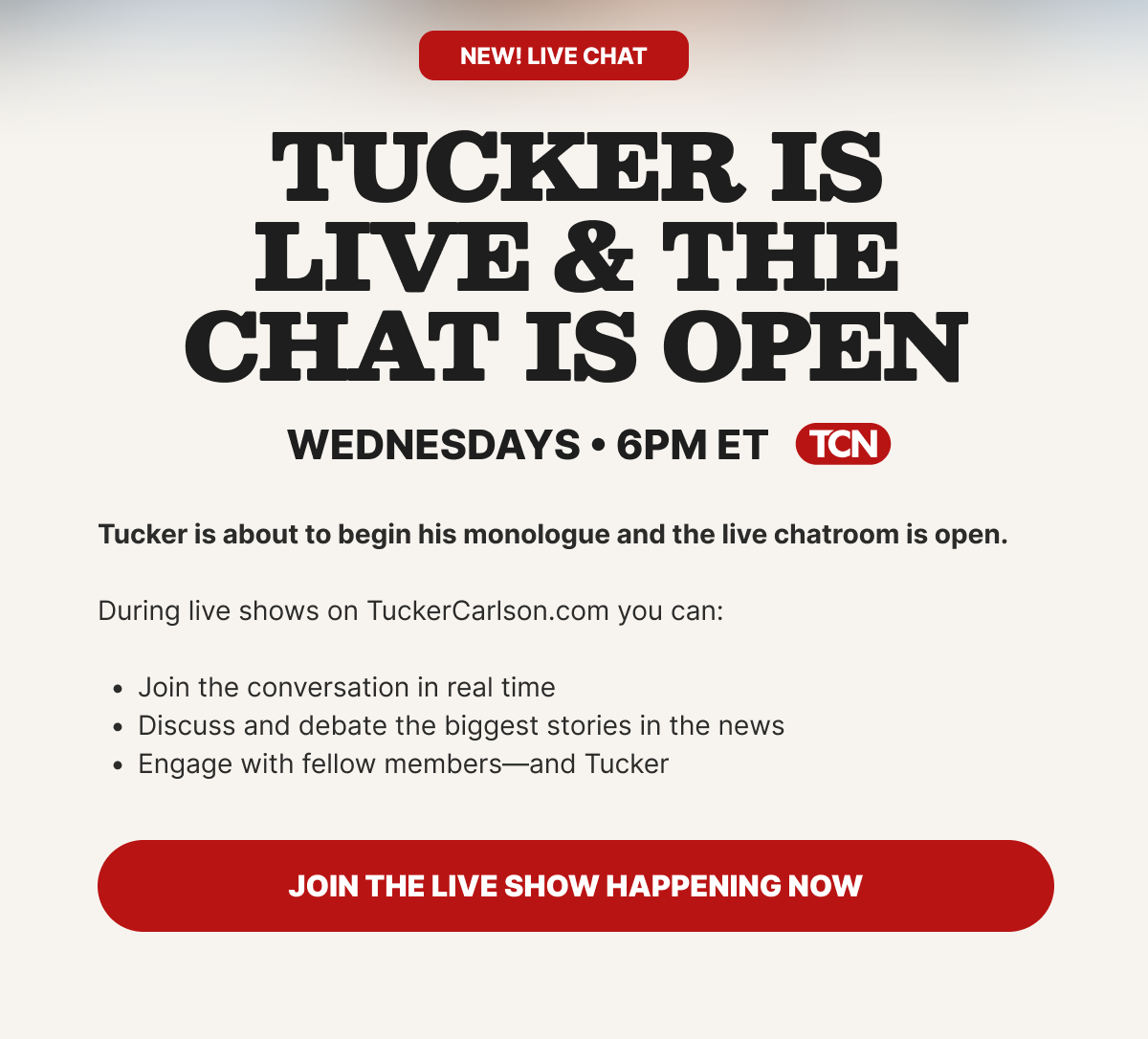 Wednesdays at 6 PM, only on TCN.