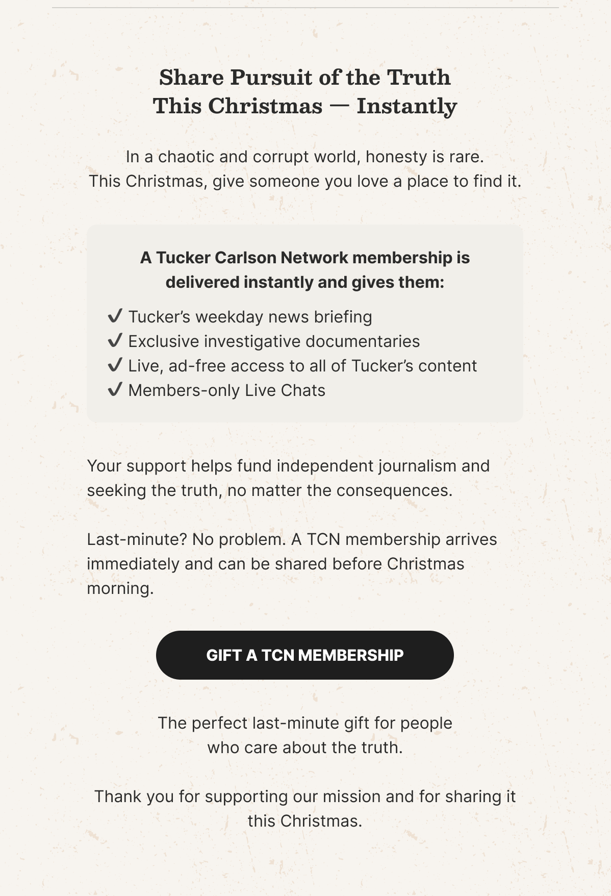 Share the pursuit of the truth this Christmas.