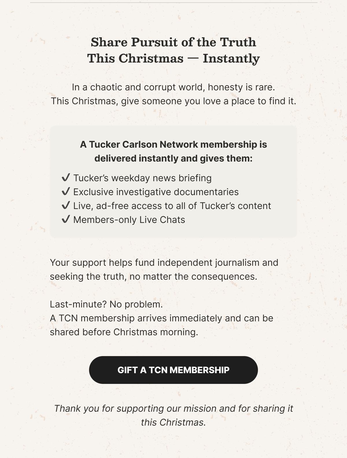 Share the pursuit of the truth this Christmas.