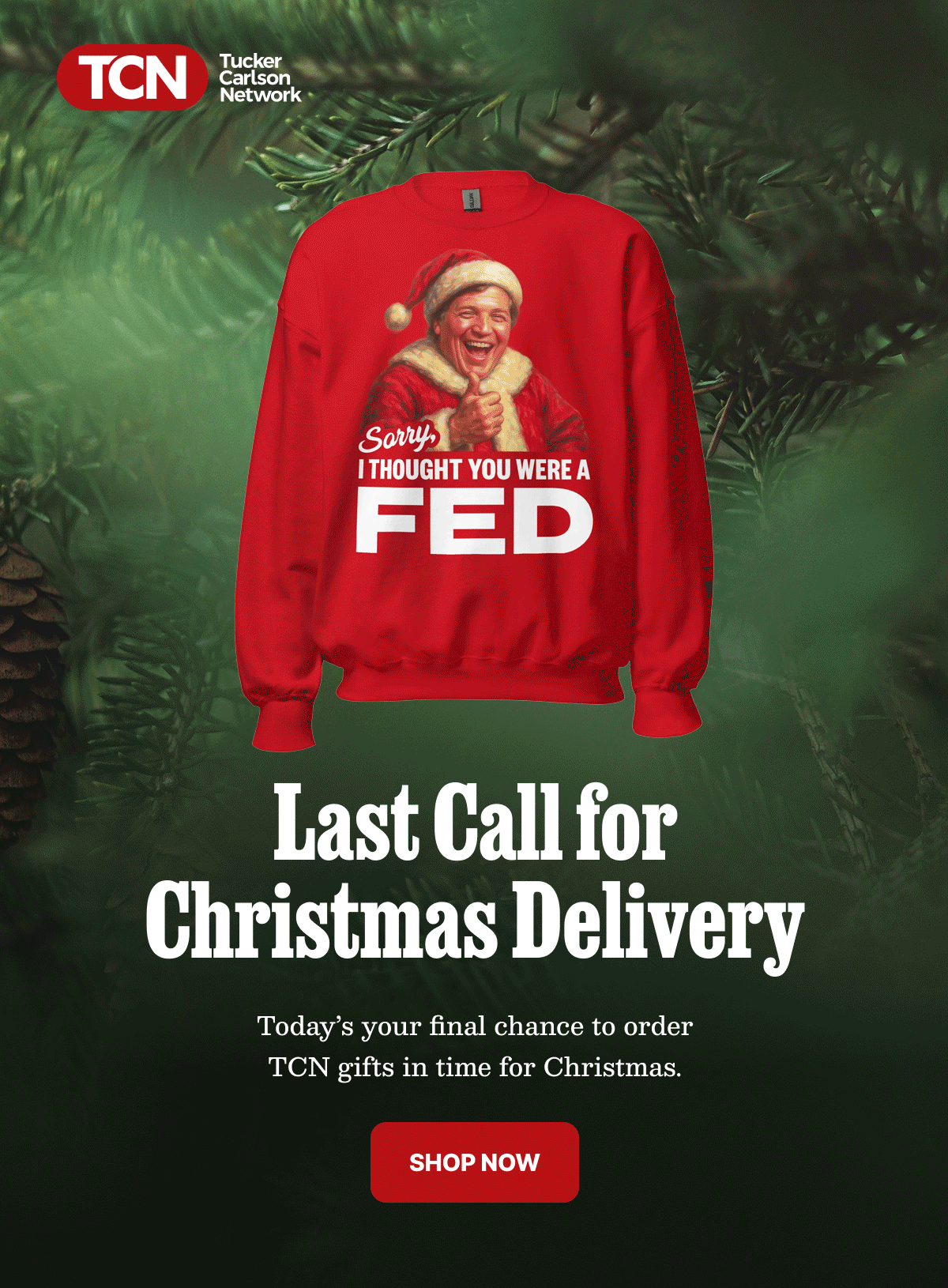 Merry Christmas from Tucker Carlson Network.