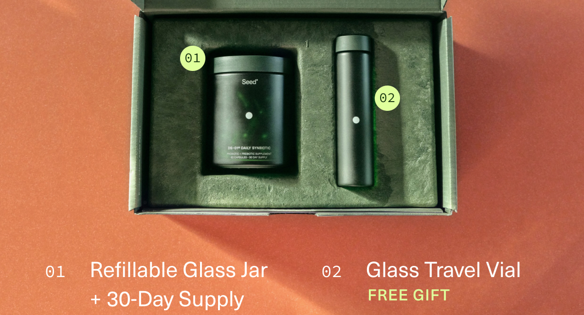 01 Refillable Glass Jar + 30-Day Supply | 02 Glass Travel Vial FREE GIFT