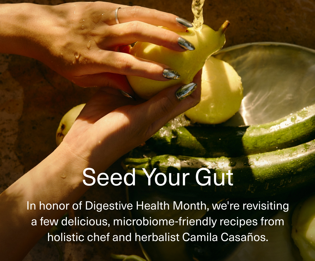 Seed Your Gut | In honor of Digestive Health Month, we're revisiting a few delicious, microbiome-friendly recipes from holistic chef and herbalist Camila Casaños.