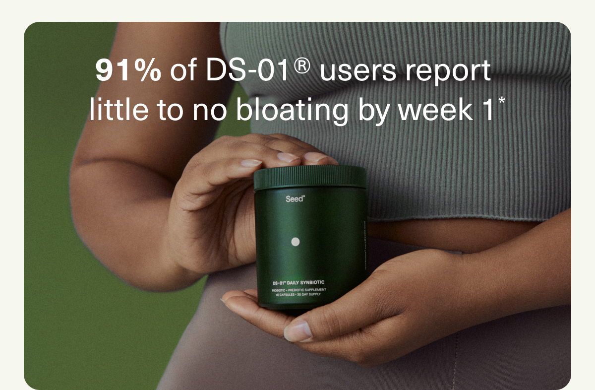 91% of DS-01® users report little to no bloating by week 1*