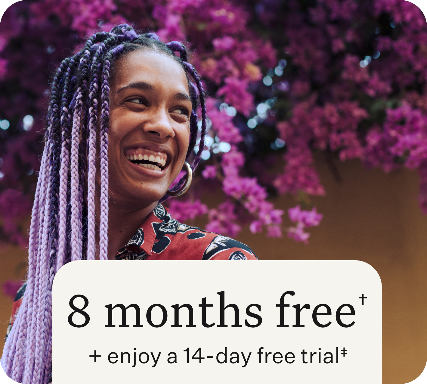 8 months free + a 14-day free trial