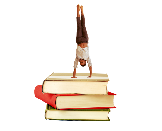 handstand on books