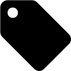 A black price tag icon