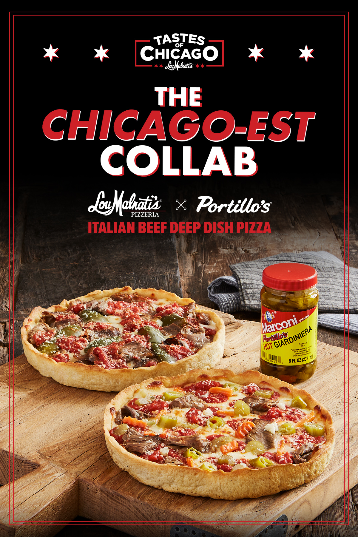 Meet the Lou’s x Portillo’s Italian Beef Deep Dish 🍕 Lou Malnati's