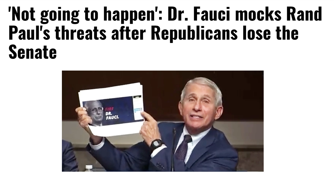 Dr. Fauci mocks Rand Paul's threats