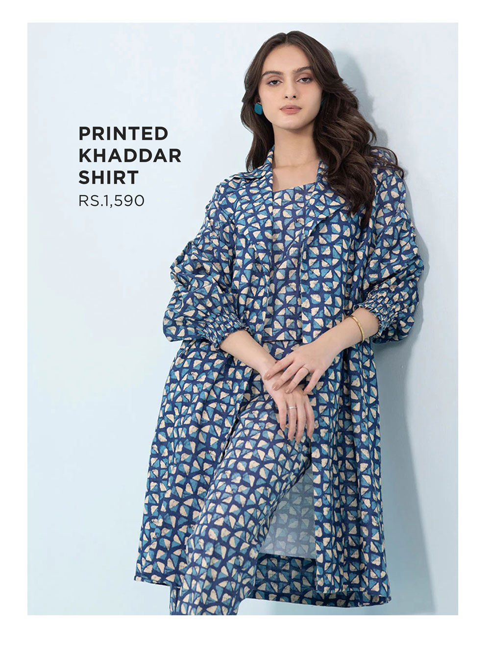 PRINTED KHADDAR SHIRT