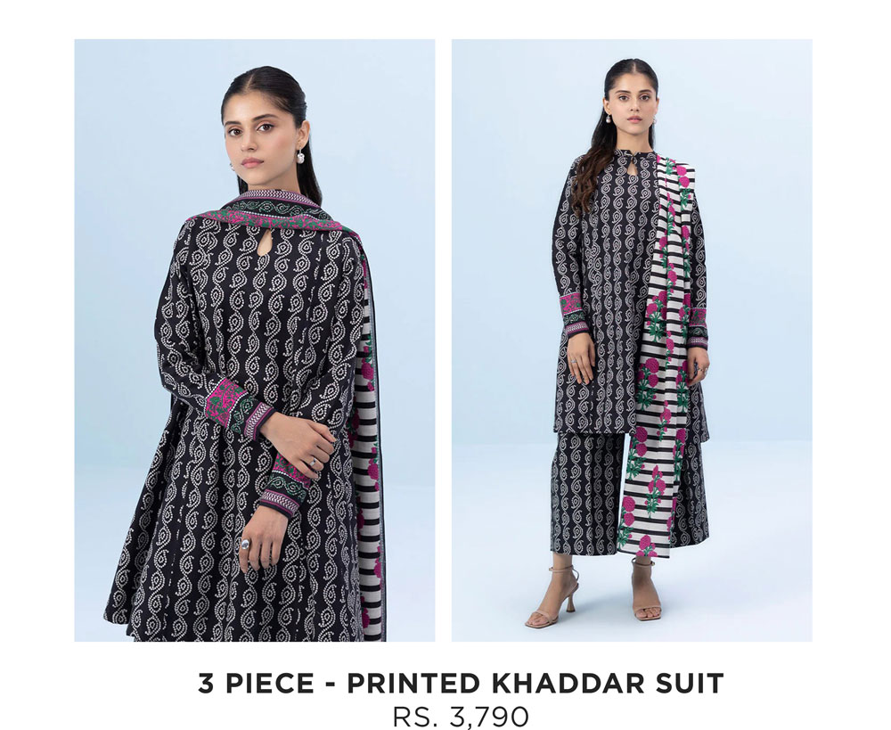 3 PIECE - PRINTED KHADDAR SUIT