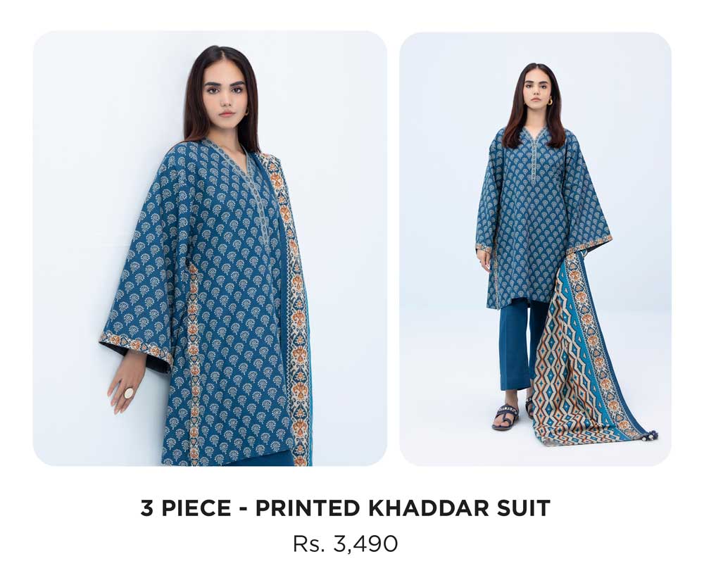 3 PIECE - PRINTED KHADDAR SUIT