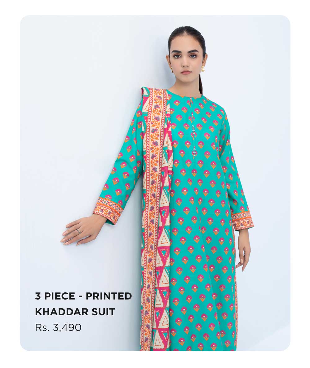 3 PIECE - PRINTED KHADDAR SUIT