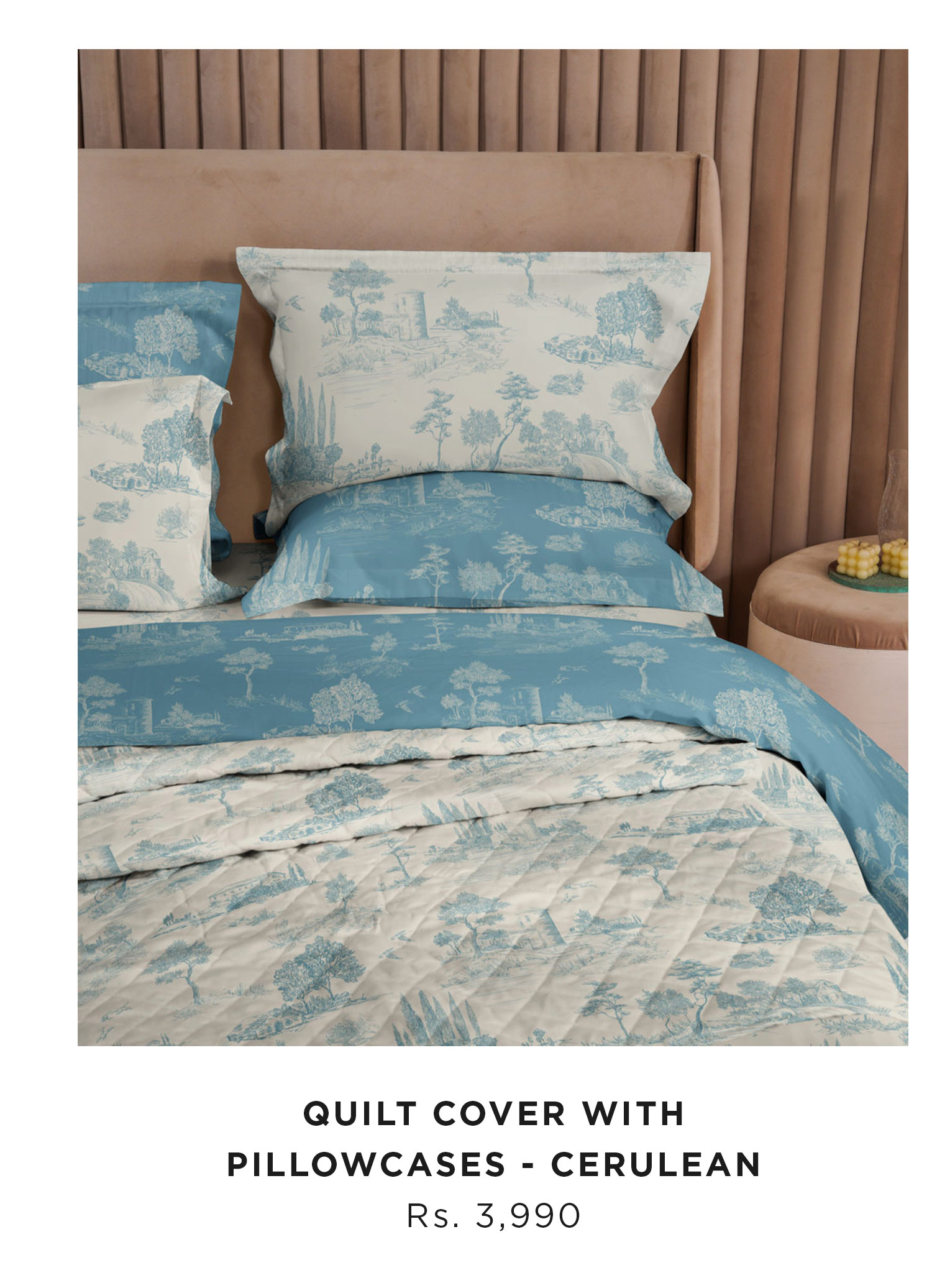 QUILT COVER WITH PILLOWCASES - CERULEAN