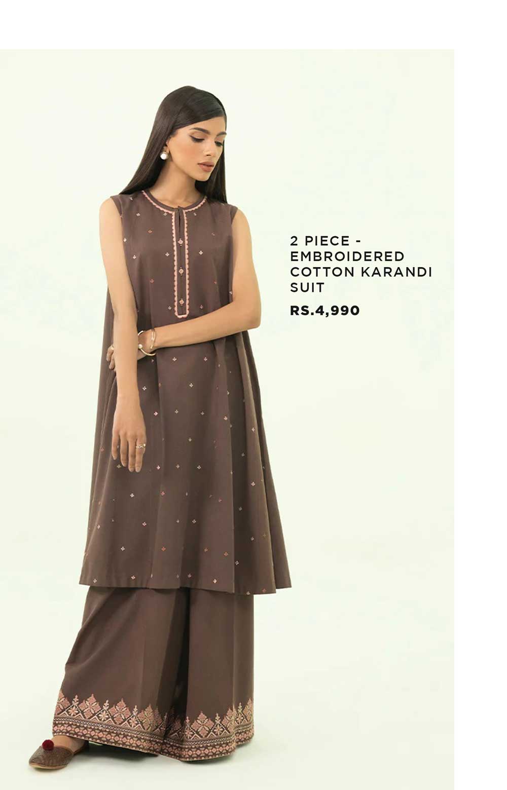 2 PIECE - EMROIDERED COTTON KARANDI SUIT