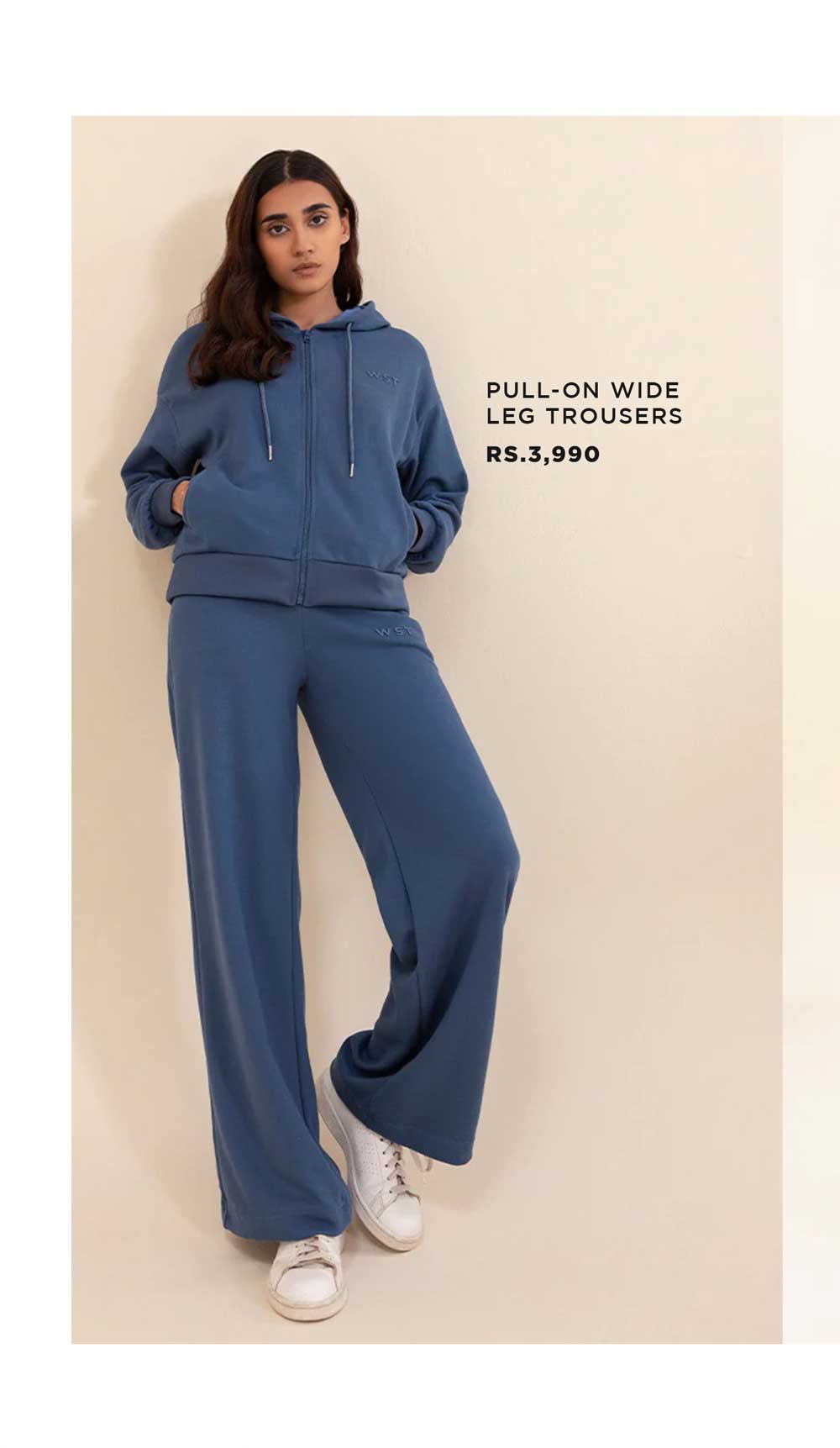 PULL - ON WIDE LEG TROUSERWS