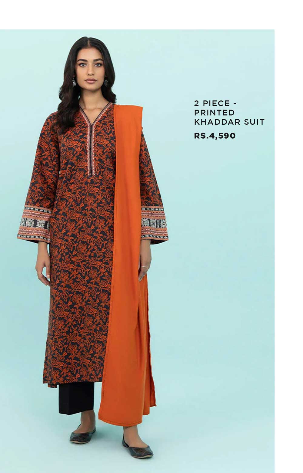 2 - PIECE PRINTED KHADDAR SUIT