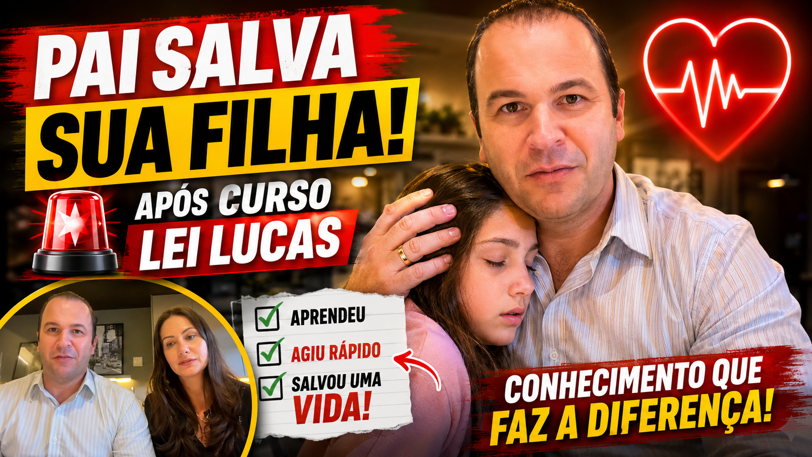 Pai salva filha após curso Lei Lucas