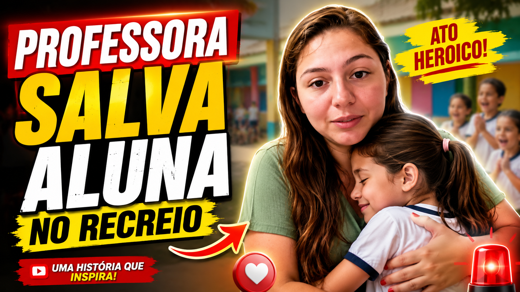Professora salva aluna no recreio