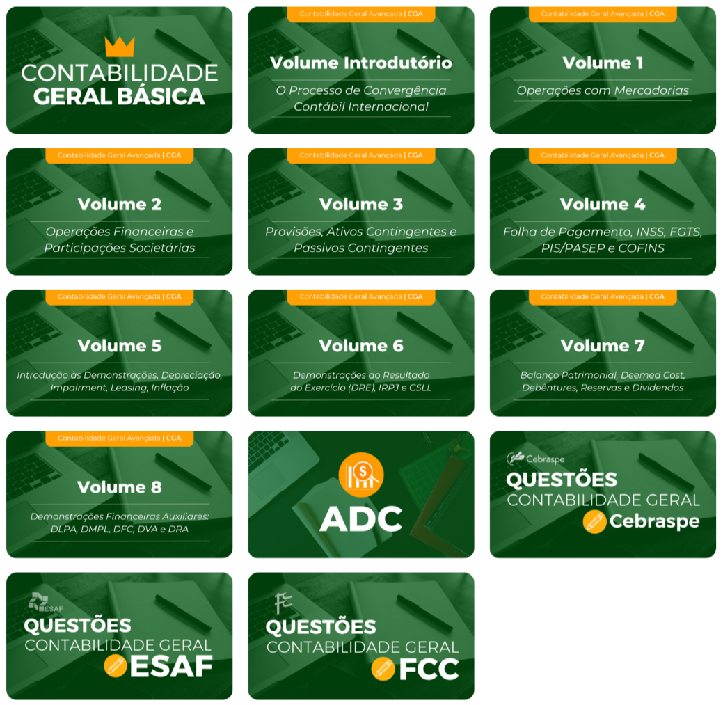 Cursos do pacote Contabilidade 6 em 1