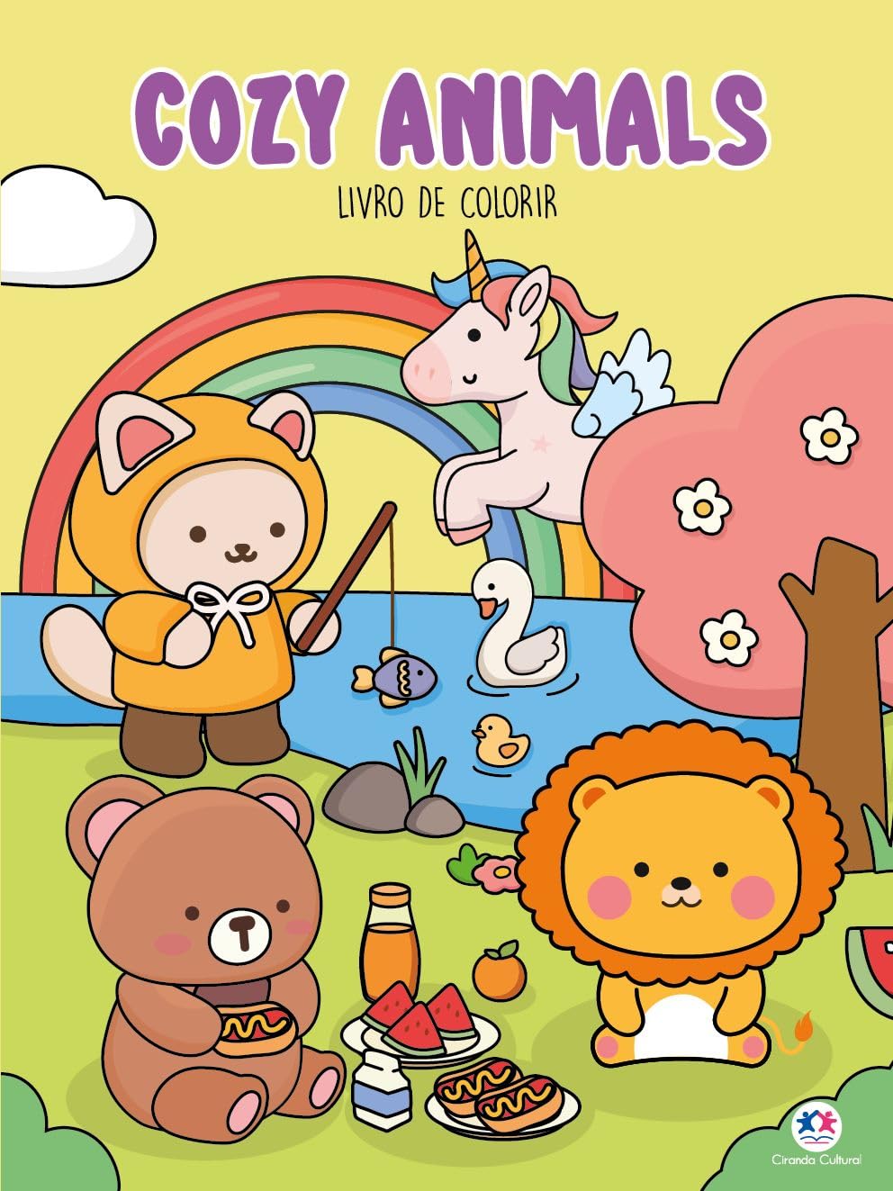 cozy animals livro de colorir