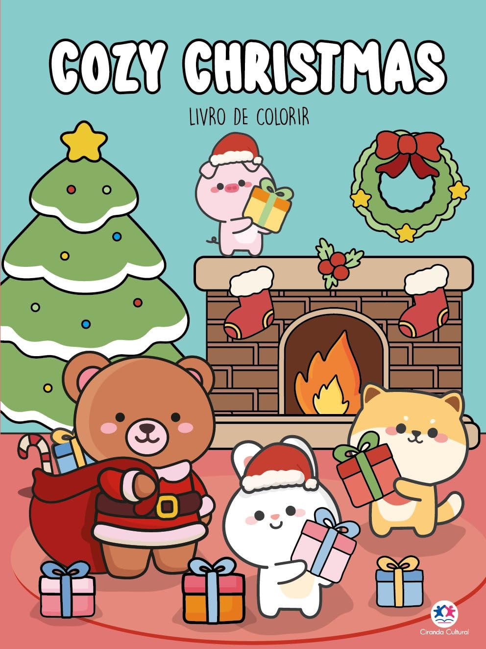 cozy christmas livro de colorir