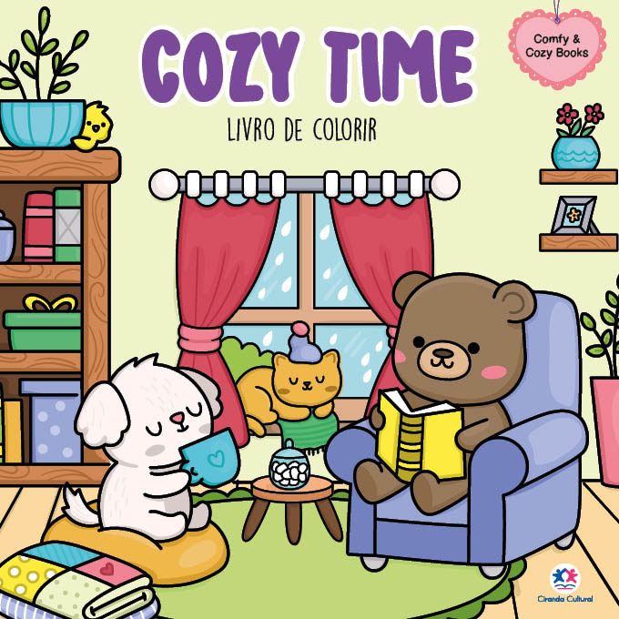 cozy time livro de colorir