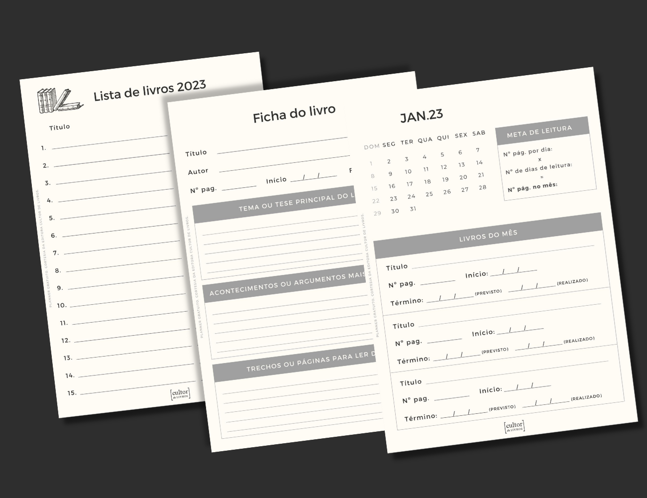 Planner de Leitura da Cultor de Livros