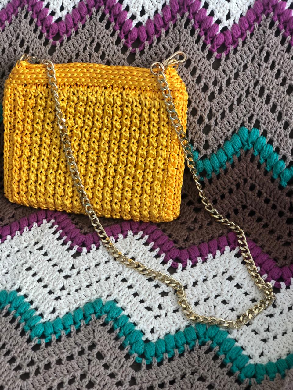 entrelac crochet bolsa
