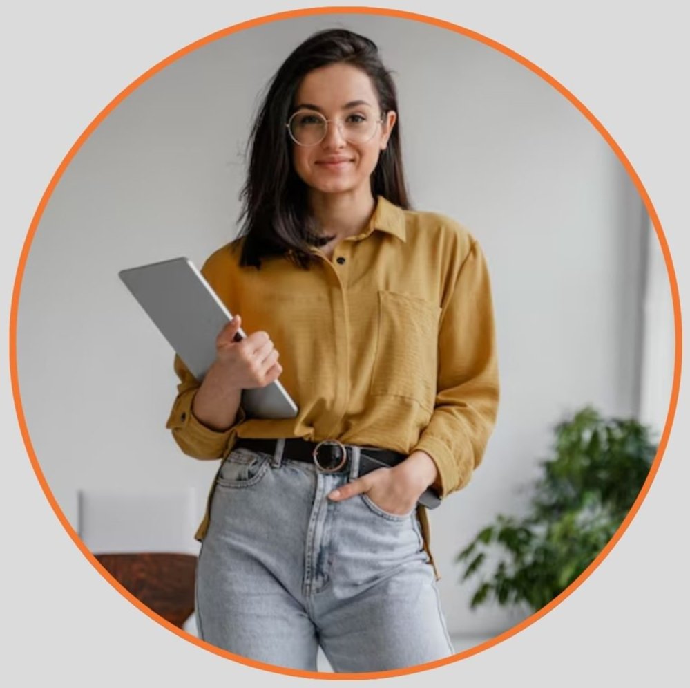 Mulher representando empresa de criativos e consultores