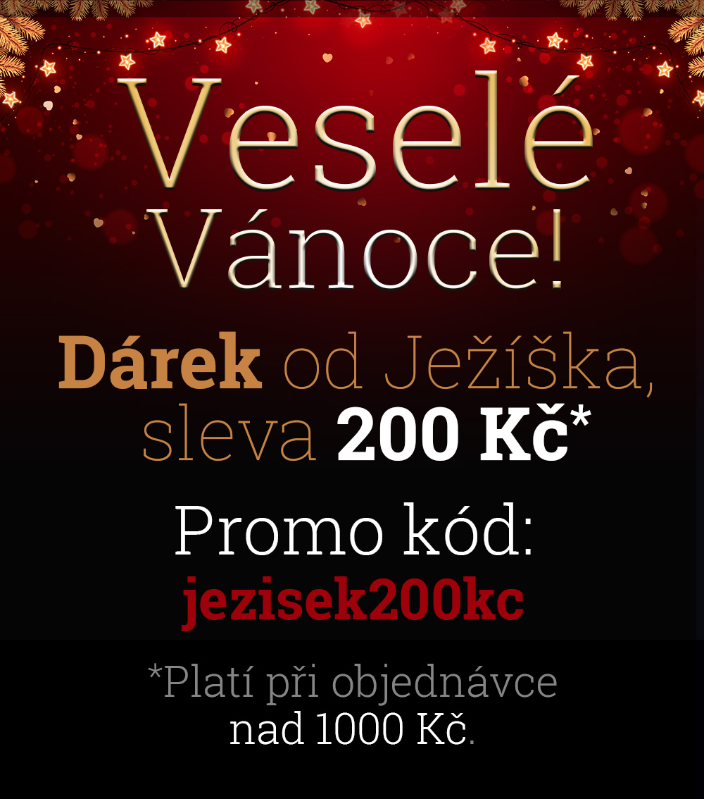 Veselé Vánoce! Dárek od Ježíška, sleva 200 Kč. Promo kód: jezisek200kc. *Platí při objednávce nad 1000 Kč.
