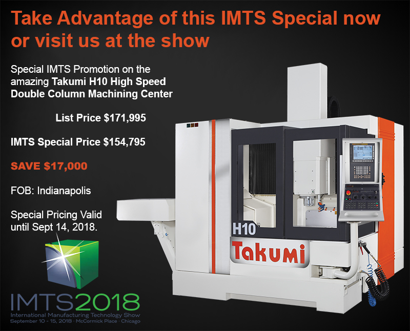 Visit Takumi & AMC at the 2018 IMTS Show Visit Takumi & AMC at the 2018 IMTS Show