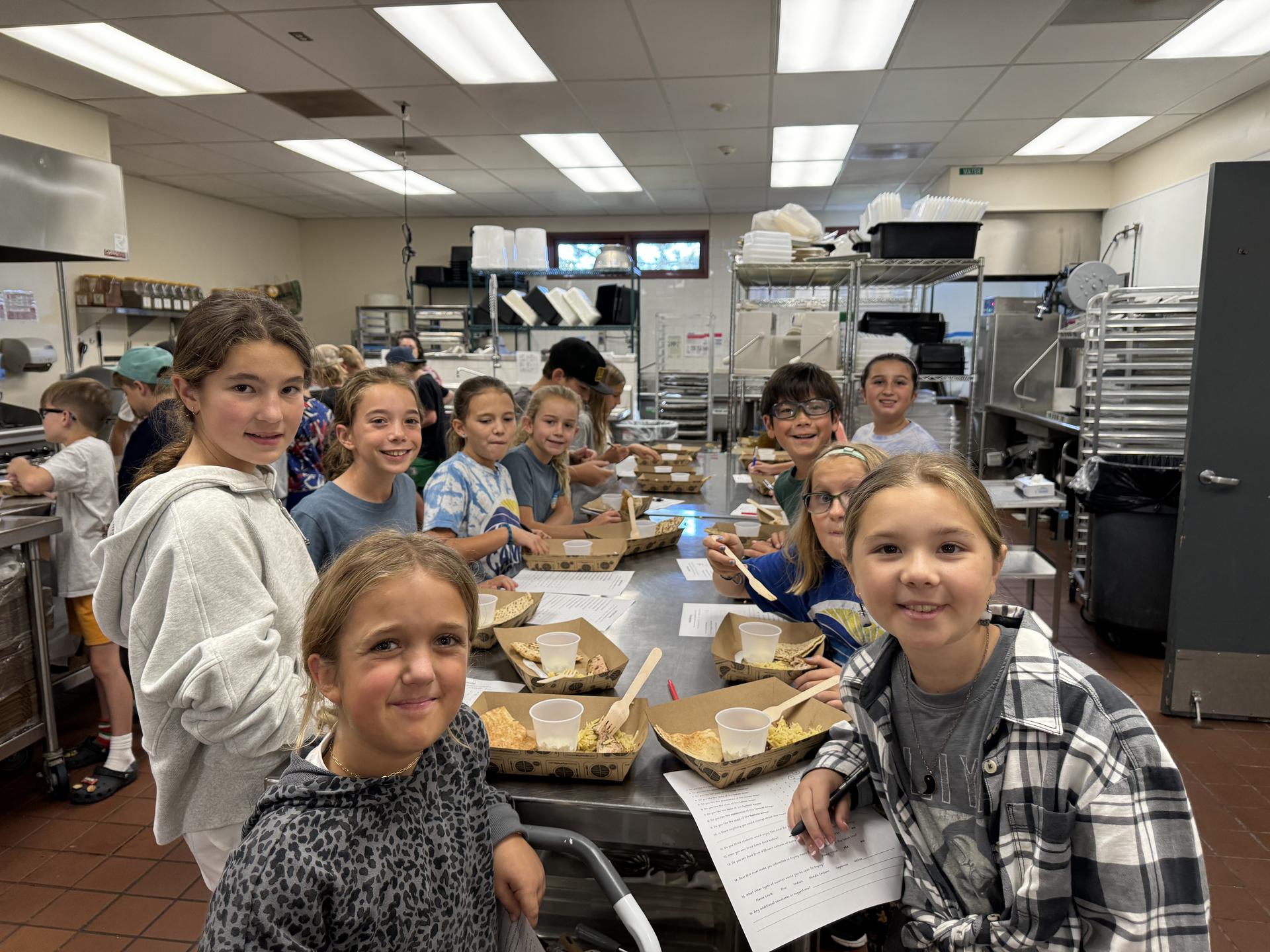 Testing food in the school kitchen