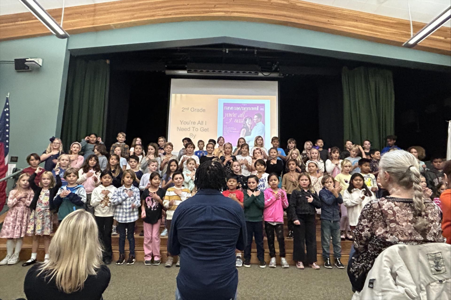 Students sing for grandparents