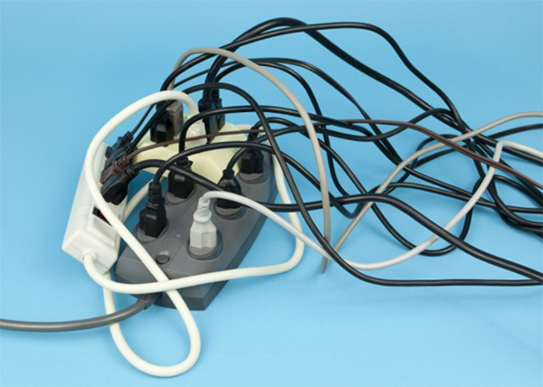 Overloaded surge protector.