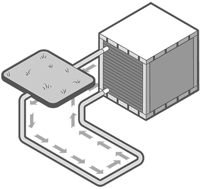 Illustration of ground-source heat pump.