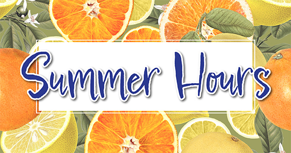 Summer Hours - with bright citrus graphics