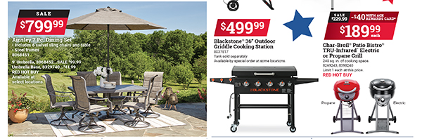 7 Piece Dining Set and Grills