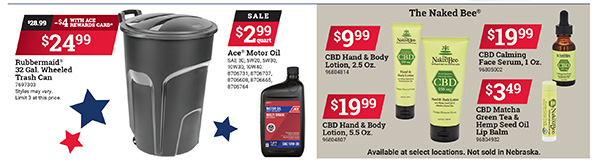 Trash Can, Motor Oil, and CBD Products