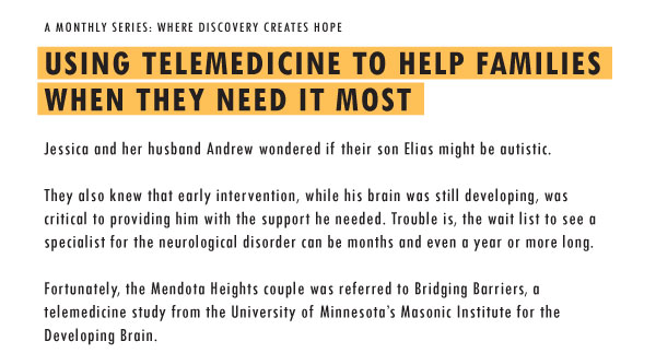 Using Telemedicine to help families when they need it most.