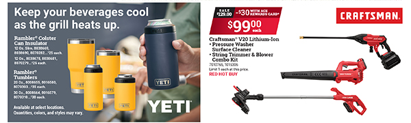 Yeti Tumblers and Craftsman Tools